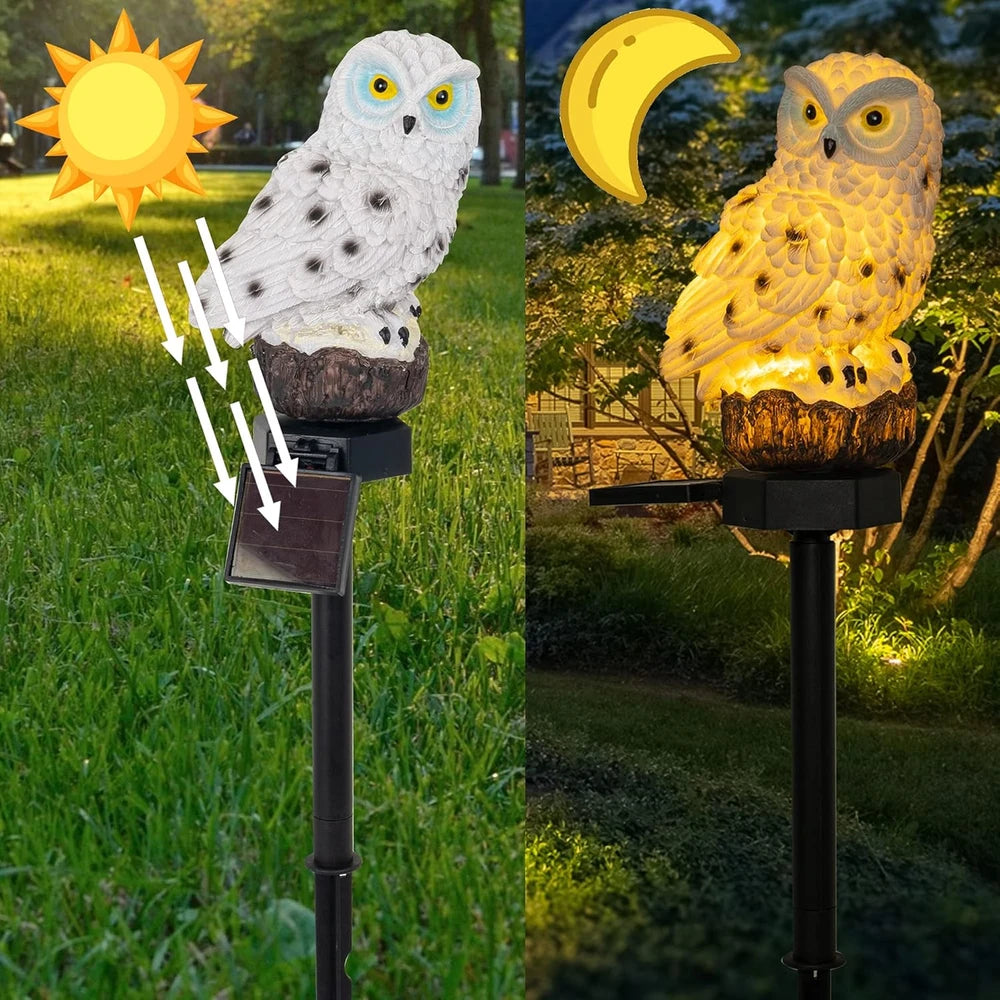 Solar Owl Garden Light - Waterproof LED Outdoor Stake Light