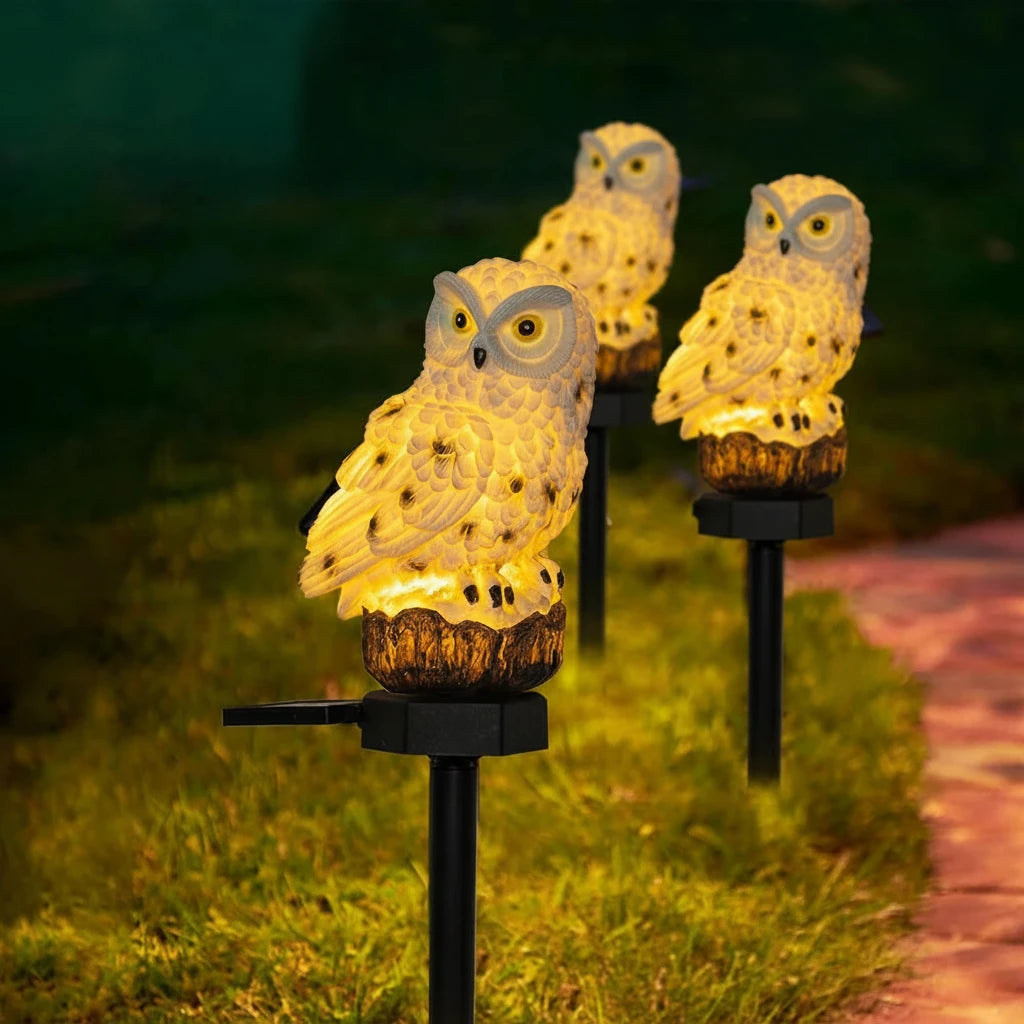 Solar Owl Garden Light - Waterproof LED Outdoor Stake Light
