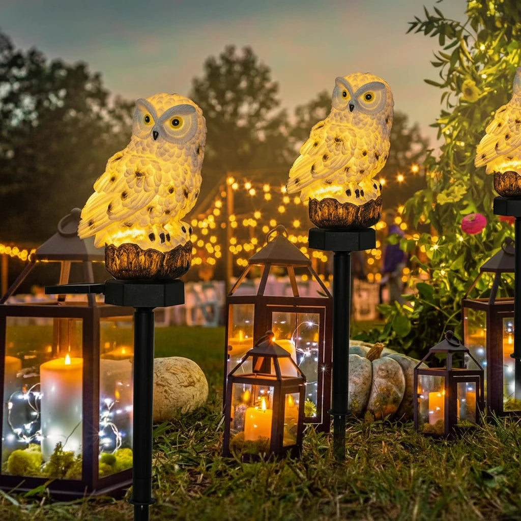 Solar Owl Garden Light - Waterproof LED Outdoor Stake Light